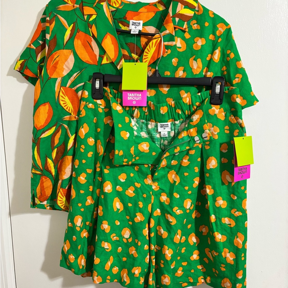 Tabitha Brown for Target Two-Piece Linen Animal Print Set